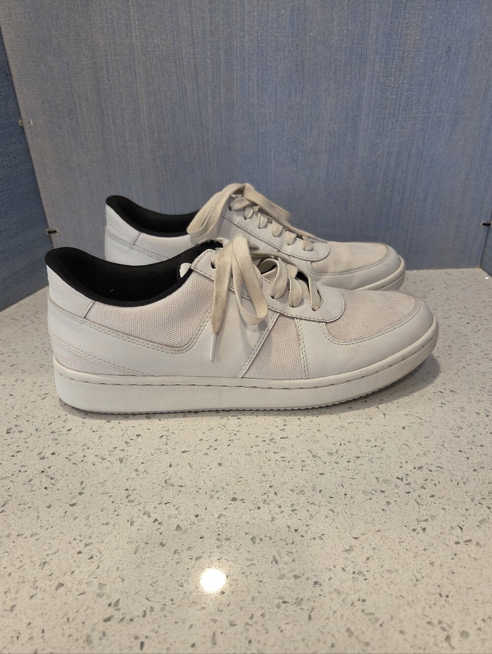 Eileen Fisher White Trainer Leather And Canvas Sneakers